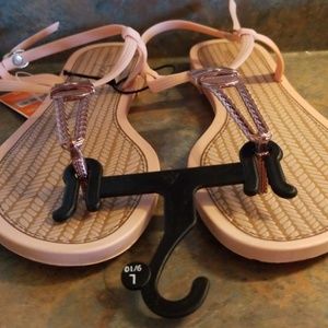 Bronze designer print sandals by west loop